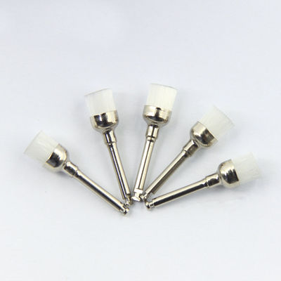 Dental Prophy Cup Shape Brush For Polishing Teeth White Soft Nylon Latch Style