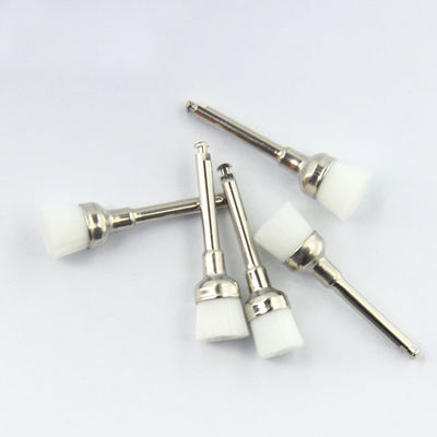 Dental Prophy Cup Shape Brush For Polishing Teeth White Soft Nylon Latch Style